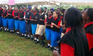 Secondary School Students in their smart uniforms at the Starehe Girls' Centre in Nairobi Kenya